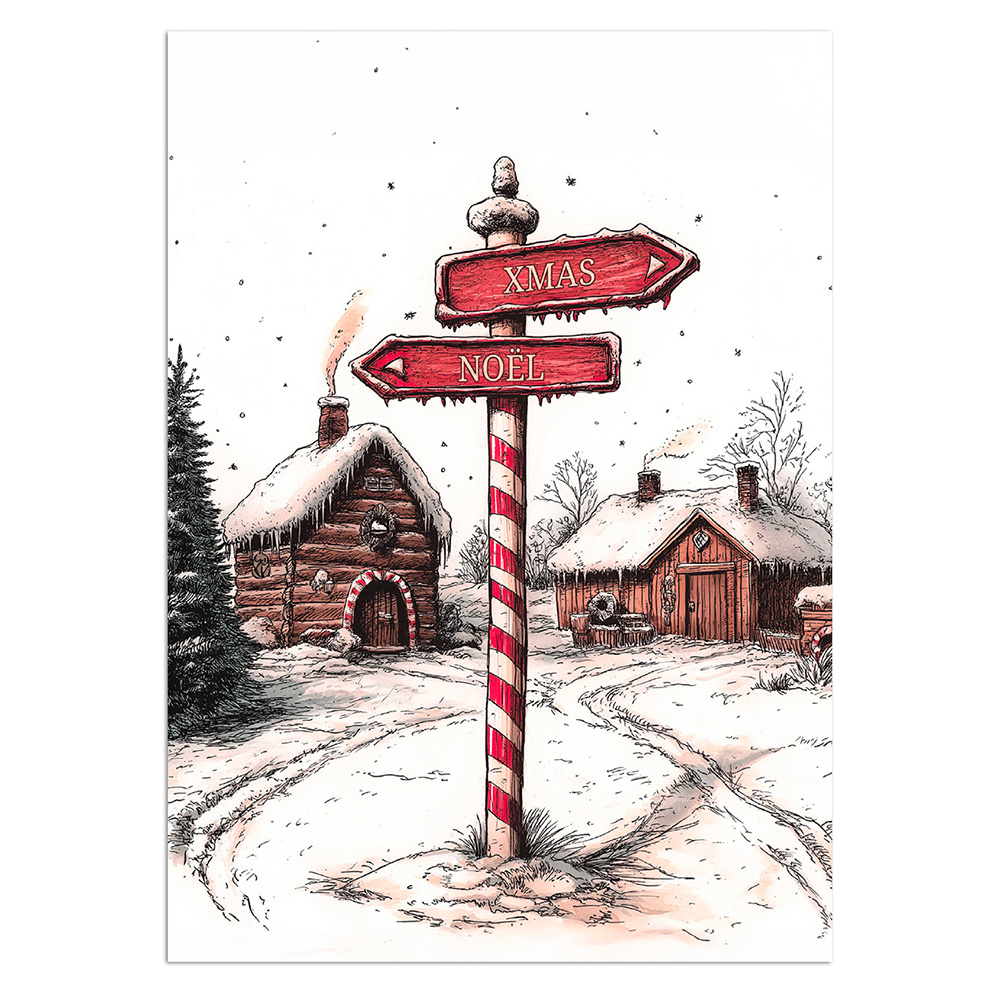 Image Christmas Greeting Card - Winter Crossroads